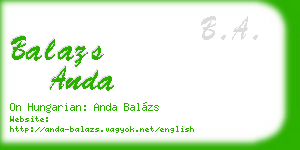 balazs anda business card